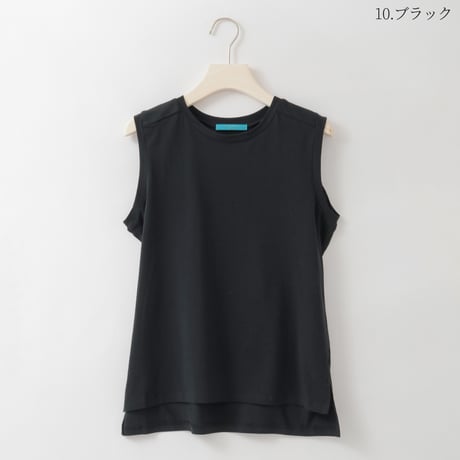 【接触冷感/吸水速乾】ハイストレッチスリーブレスカットソー

[31811498]natural mist