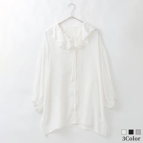 フリルカラーシアーシャツ[80643038]オンライン限定