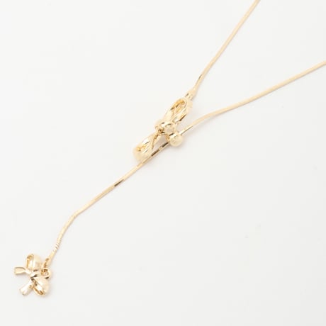 リボンモチーフY字ネックレス[91918141]natural mist