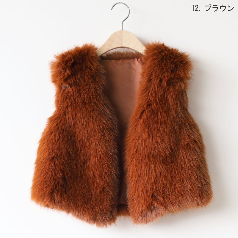 フェイクファーベスト[22034305]Vivid | natural mist Class