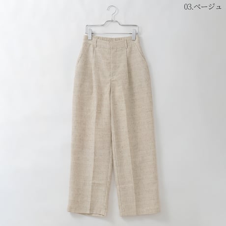 リネンライクタックデザインパンツ[15847034]オンライン限定
