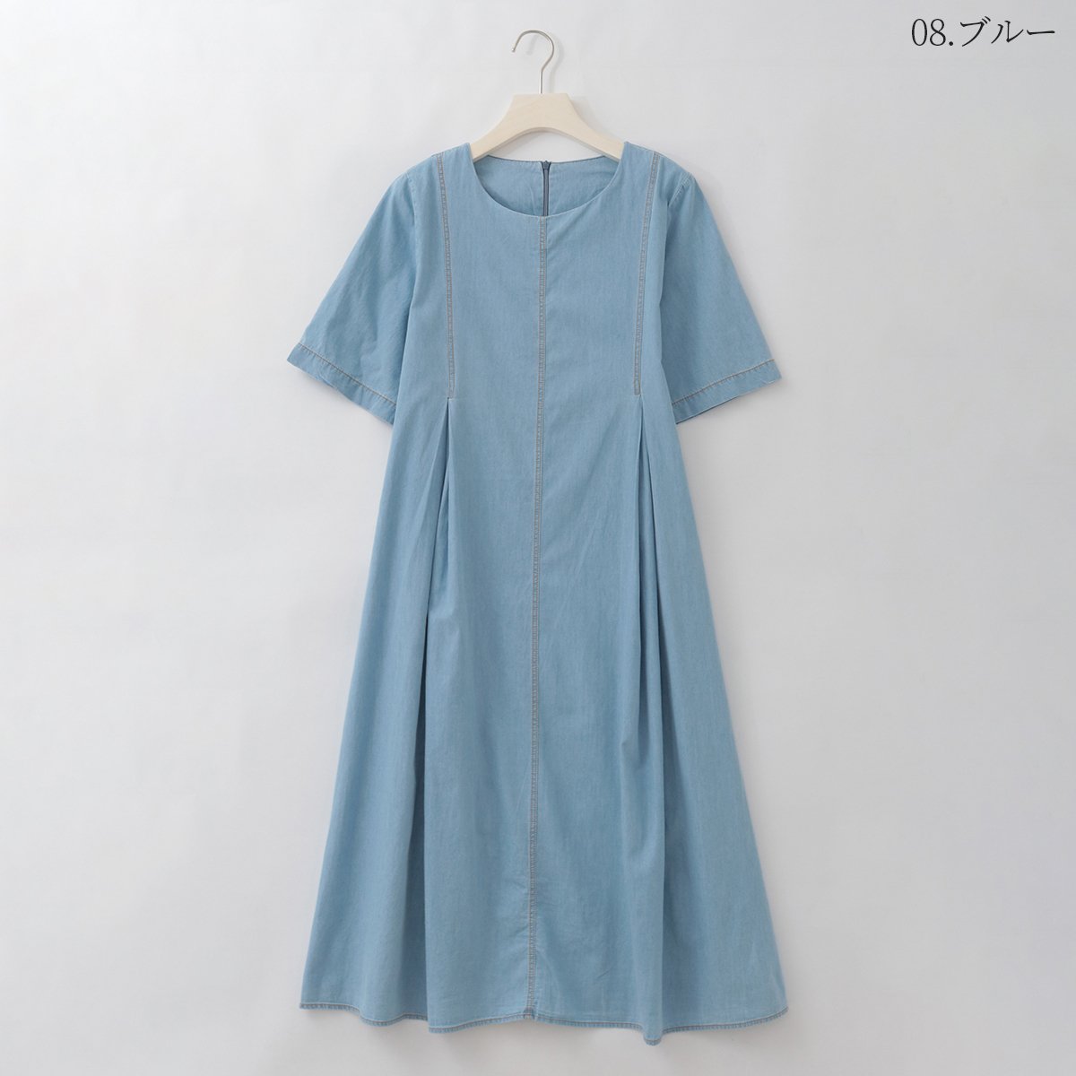 コットンウエストタックワンピース [41416405]natural mist | natu
