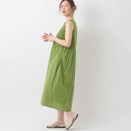 立体タックノースリーブワンピース[61716250]natural mist