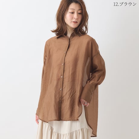 オーバーシルエットシアーブラウス[40813305]natural mist