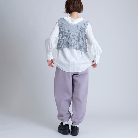 フリルネックコットンブラウス[15843031]オンライン限定