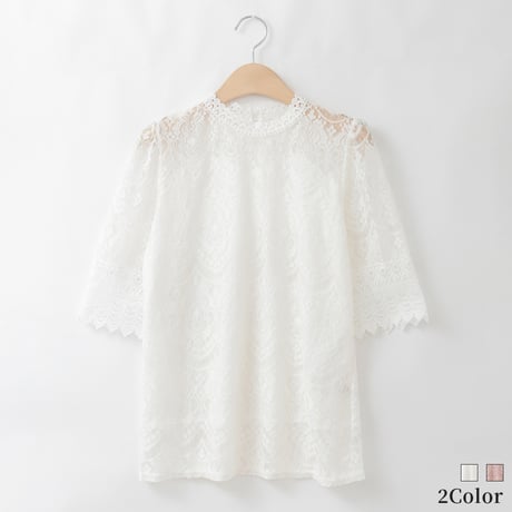 カットワークレースハイネックブラウス

[14953416]&Noel
