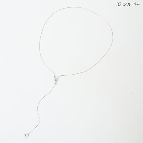 リボンモチーフY字ネックレス[91918141]natural mist