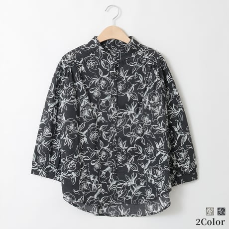 【CARAME】vintage floral print ブラウス 4Y NSL25092(ブラウス) 80s VOILE PAISLEY FLOWER PRINT FRENCH/SL