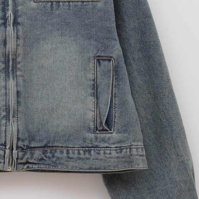 フロントジップデニムジャケット[22034229]vivid | natural mist C