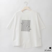 イレギュラーヘムアートプリントカットソー

[22011539]natural mist