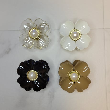 大人カラーのお花クリップ