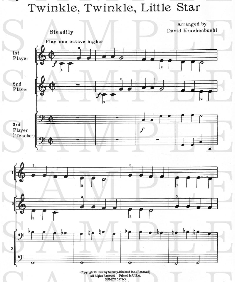 0827】きらきら星＜ピアノ連弾 (1台3人4手)＞ | Second Rate Shop
