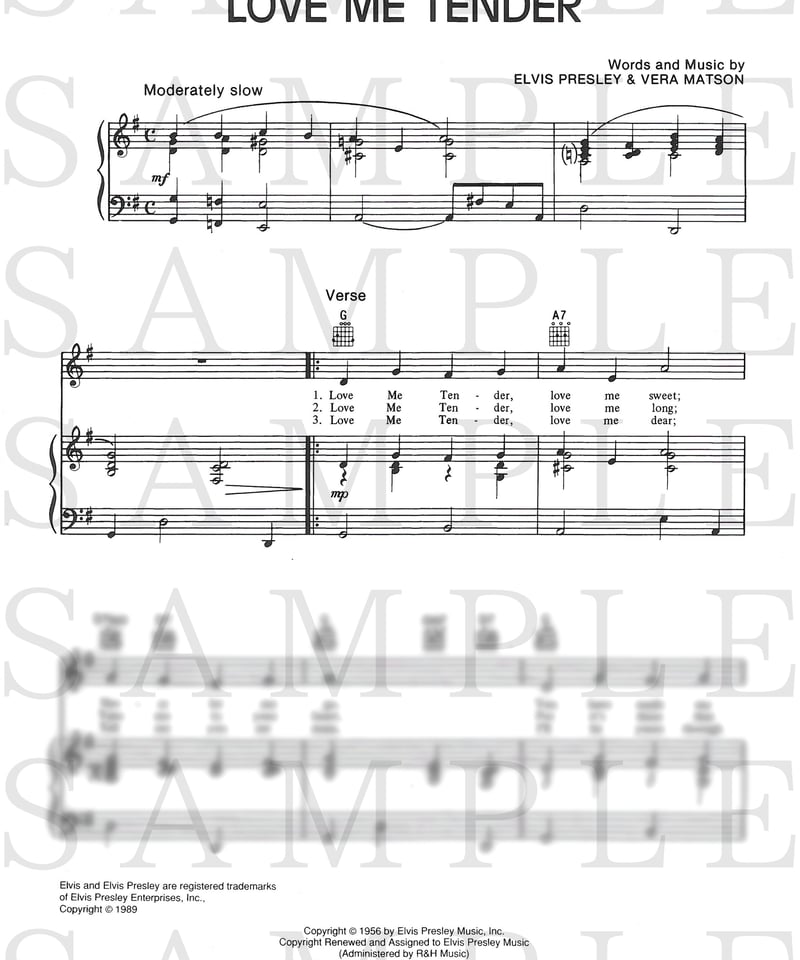 00304350】エルヴィス・プレスリー：ラヴ・ミー・テンダー＜ピアノ