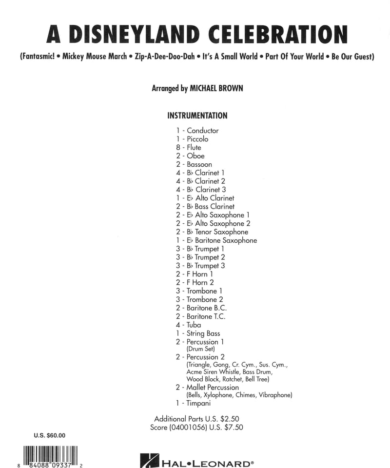 04001055】ディズニーランド50周年セレブレーション＜吹奏楽