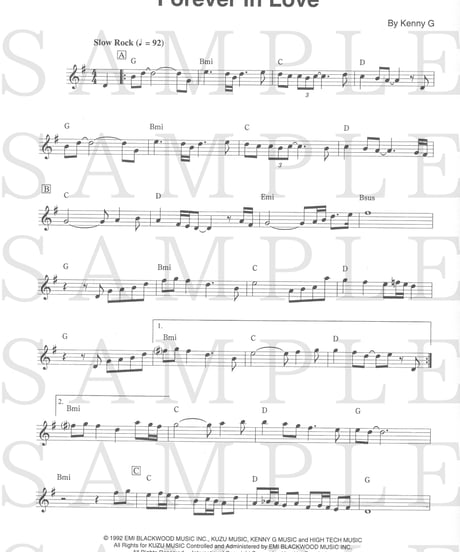 【00841000】ケニーG：イージーサックスソロ曲集＜サクソフォン・ソロ＞