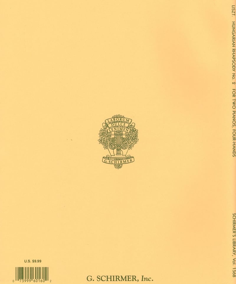 50260160】F. リスト：ハンガリー狂詩曲 第2番＜ピアノ連弾 (2台4手