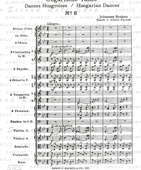 【A1350】ブラームス：ハンガリー舞曲 第5番 & 第6番＜オーケストラ＞