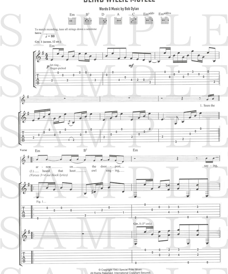 AM995060】ボブ・ディラン：ギター・タブ・コレクション＜ヴォーカル