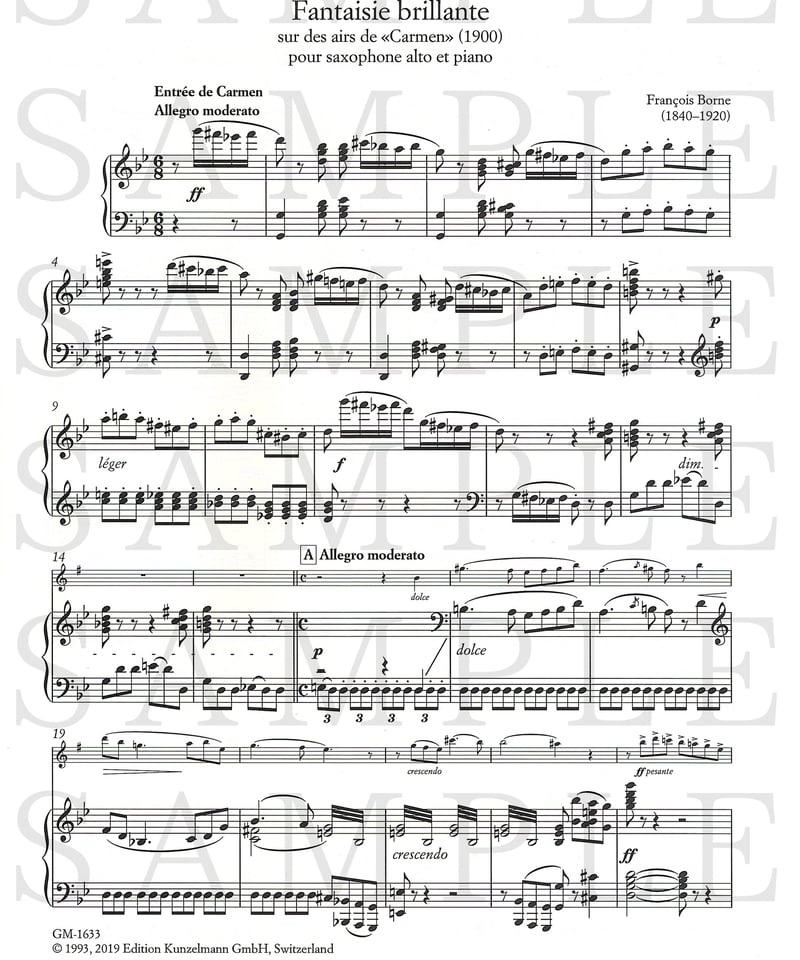 GM1633】ボルヌ：カルメンの主題による華麗なる幻想曲＜アルト