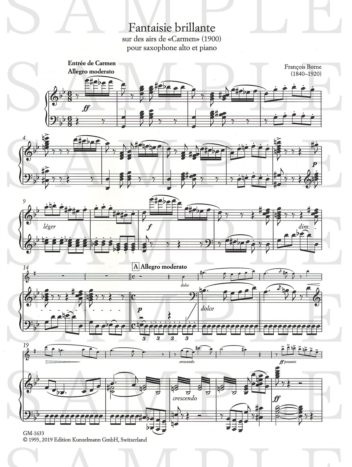 GM1633】ボルヌ：カルメンの主題による華麗なる幻想曲＜アルト