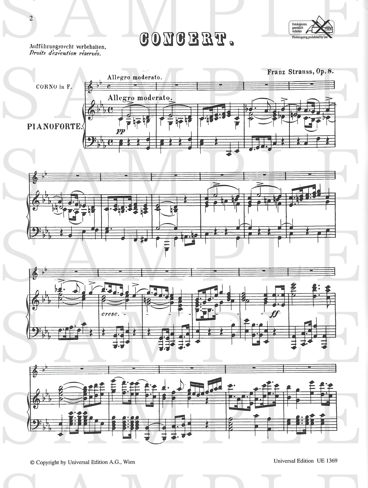 UE 1369】シュトラウス:ホルン協奏曲 Op. 8<ホルン & ピアノ UE 1369】シュトラウス:ホルン協奏曲 Op. 8<ホルン & ピアノ