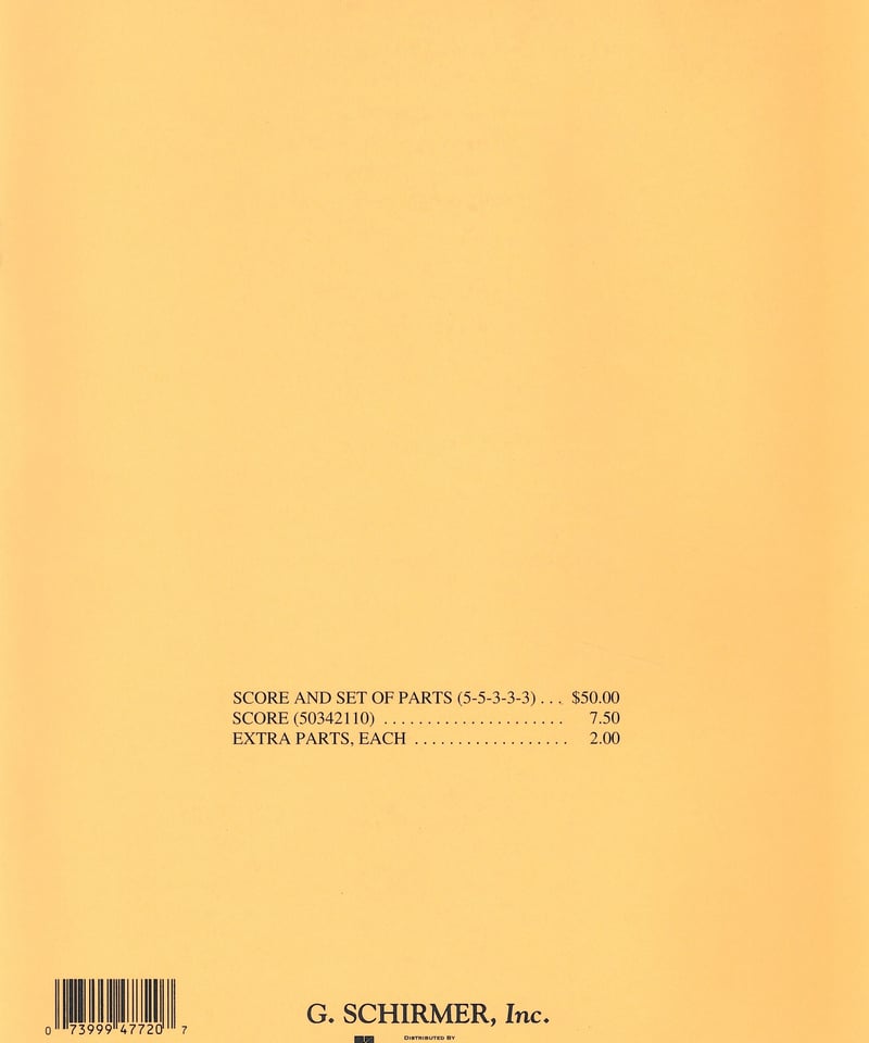 50500500】ウォーロック：カプリオール組曲＜ストリング・オーケストラ