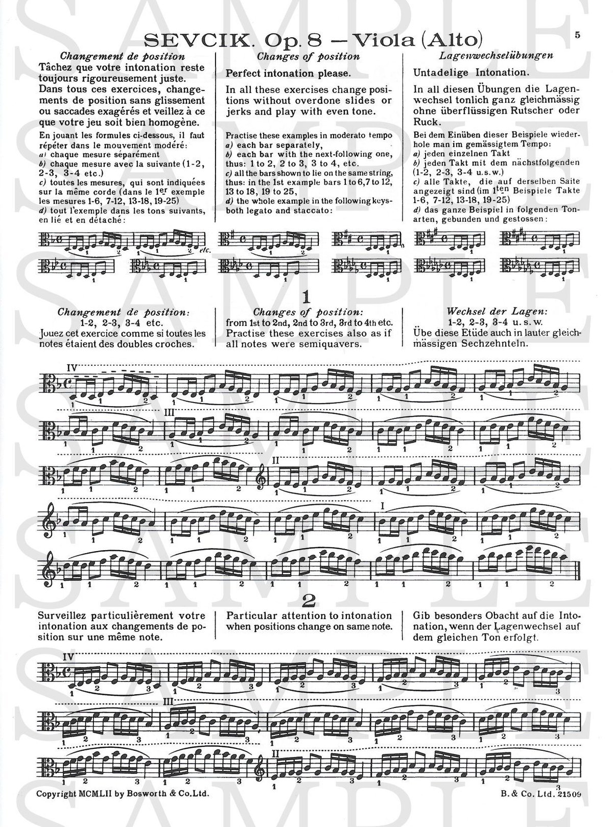BOE003921】セヴシック：ヴィオラ教本 Op. 8 (ポジションの移動と音階