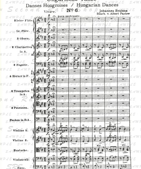 【A1350】ブラームス：ハンガリー舞曲 第5番 & 第6番＜オーケストラ＞