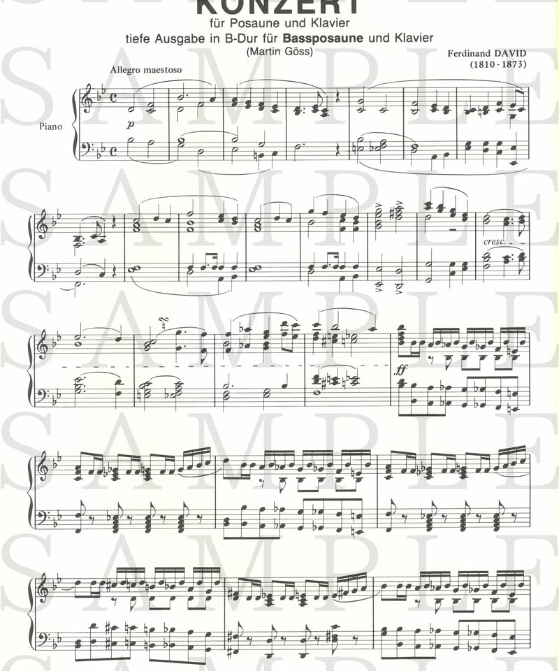 ZM23960】ダヴィッド：トロンボーン協奏曲 変ロ長調＜バス・トロン