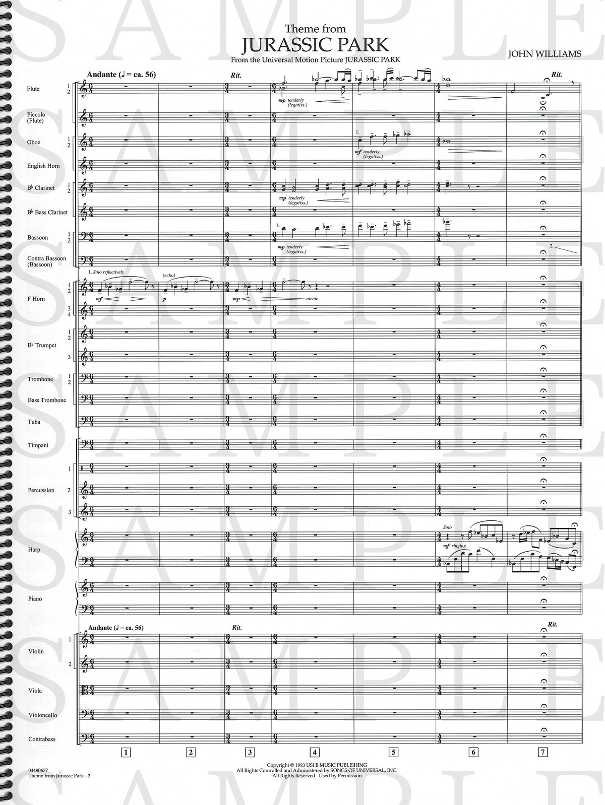 Highlights from JURASSIC PARK スコアu0026パート譜