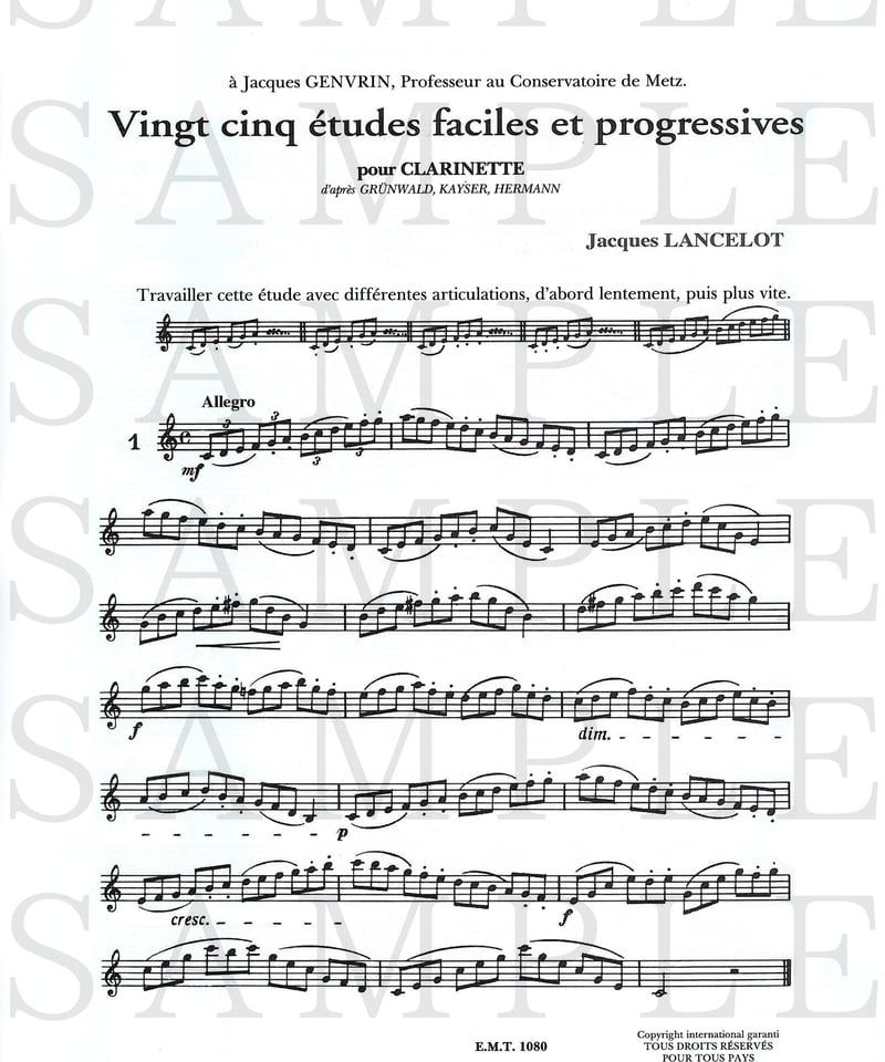 ETR001080】ランスロ：25の練習曲＜クラリネット教本＞ | Second Rate