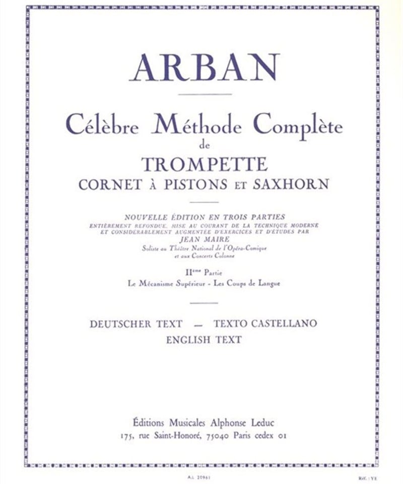 AL20961】アーバン：有名な金管教本 第2巻 ＜トランペット教本