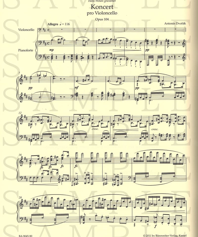 ドボルザーク チェロ協奏曲 op. 104 チェロ協奏曲・変ロ短調・Op.104（アントニン・ドヴォルザーク