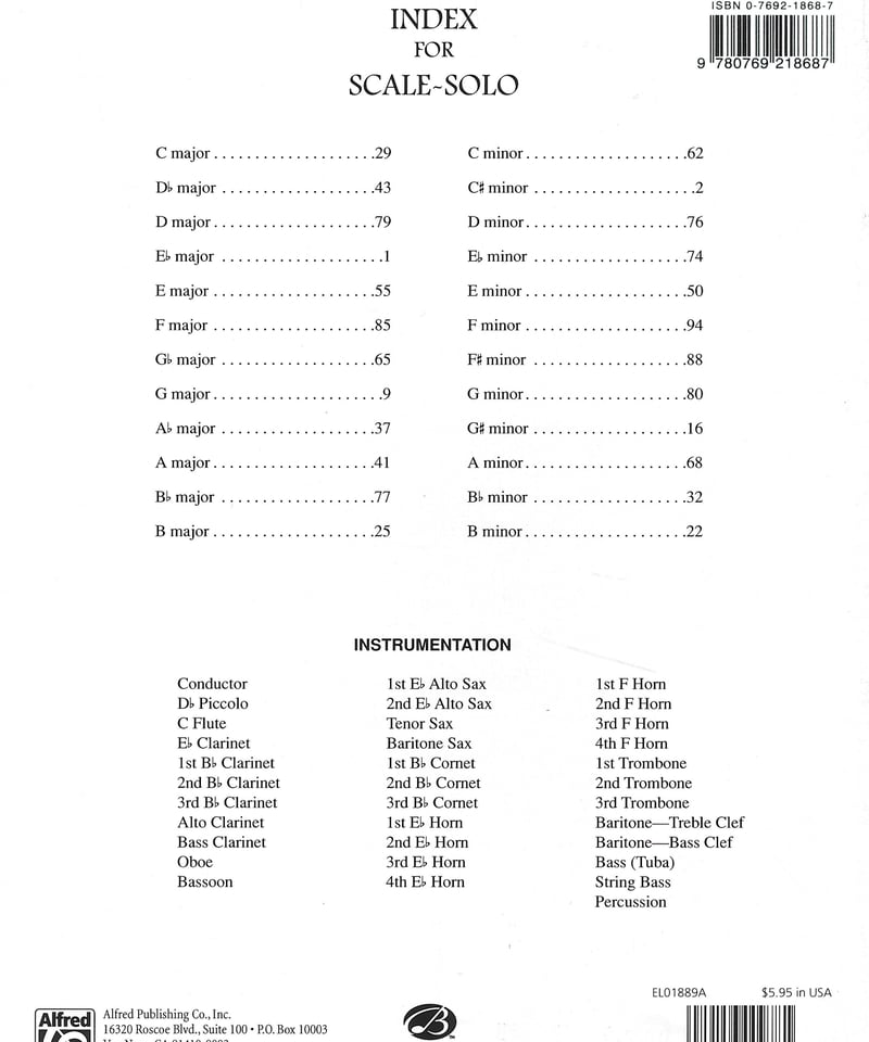 EL01889A】L.B. スミス：トレジャリー・オブ・スケール＜吹奏楽教本