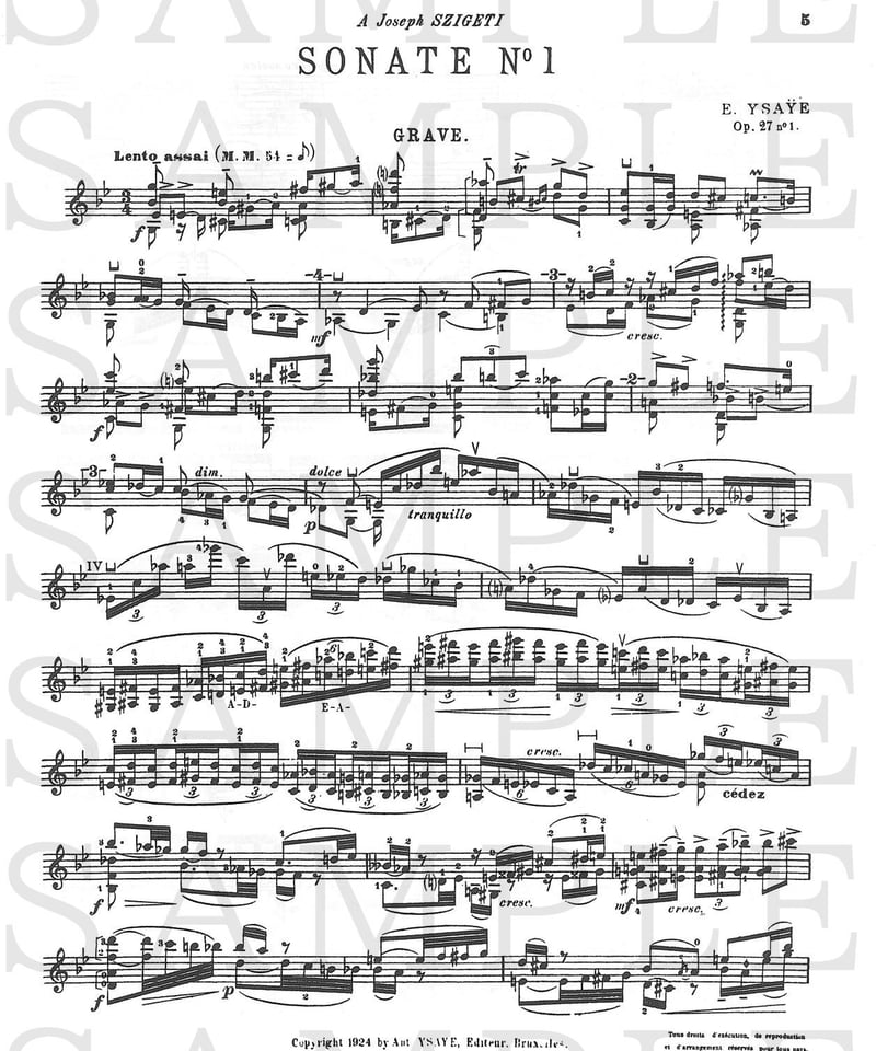E.イザイ/ ヴァイオリンソロのための6つのソナタ op.27 / ショット社 イザイ：6つの無伴奏ヴァイオリン・ソナタ 作品27 [MQA/UHQCD