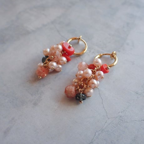pink × pink earring - E203