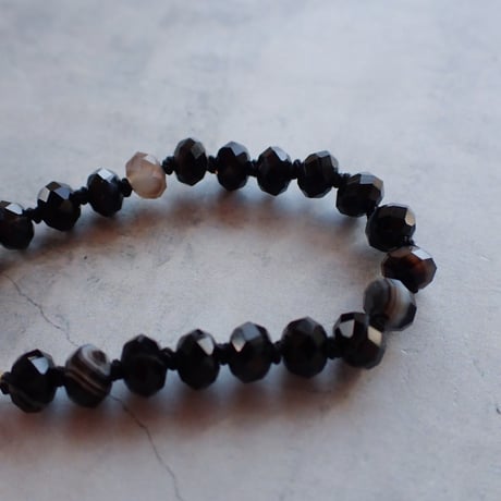 stripe onyx × ♡ necklace - N93