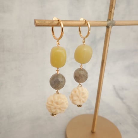Bone Flower Big  Earring E67