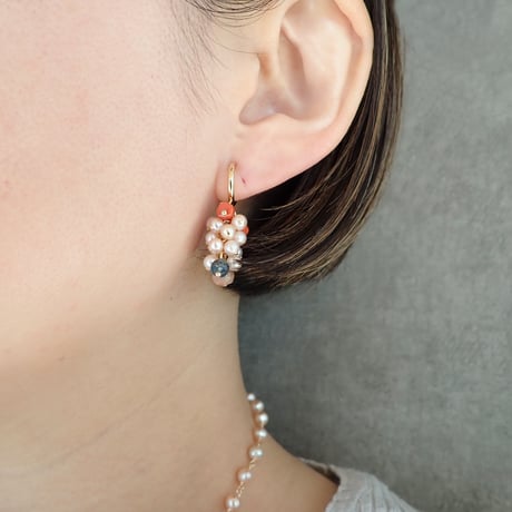 pink × pink earring - E203