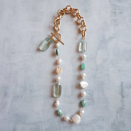 Green tone GD Toggle Necklace N24