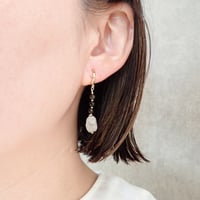 Obsidian × Rutilated Quartz earring - E185