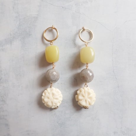 Bone Flower Big  Earring E67