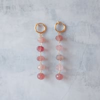 Pure grain earring ✴︎Pink epidote✴︎ - E176