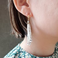 Beads tassel earring ✴︎ White ✴︎ - E173
