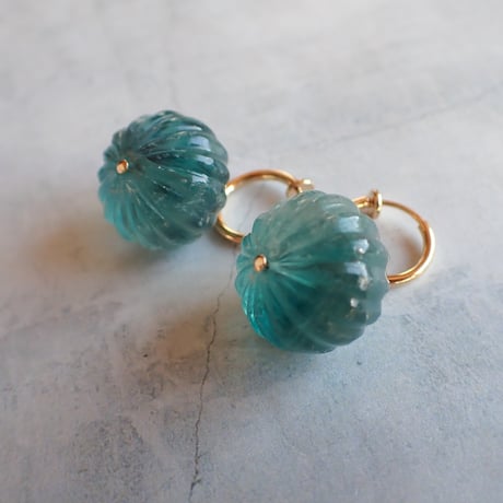 Pumpkin cut tourmaline ✴︎ indigo blue ✴︎ earring - E171 ver.03