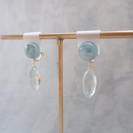 Kyanite × Green Amethyst Earring- E194