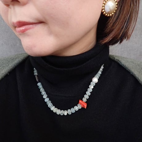 Aquamarine × Mix stones Necklace - N58