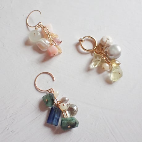 Mix Stones Earring - Yellow - E103