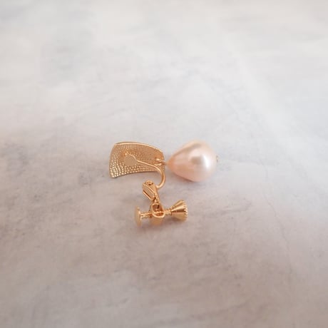 Drop Perl earring ＊pink color＊E38