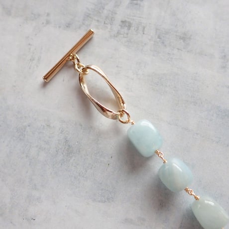 Aquamarine × Green amethyst Bracelet  B18